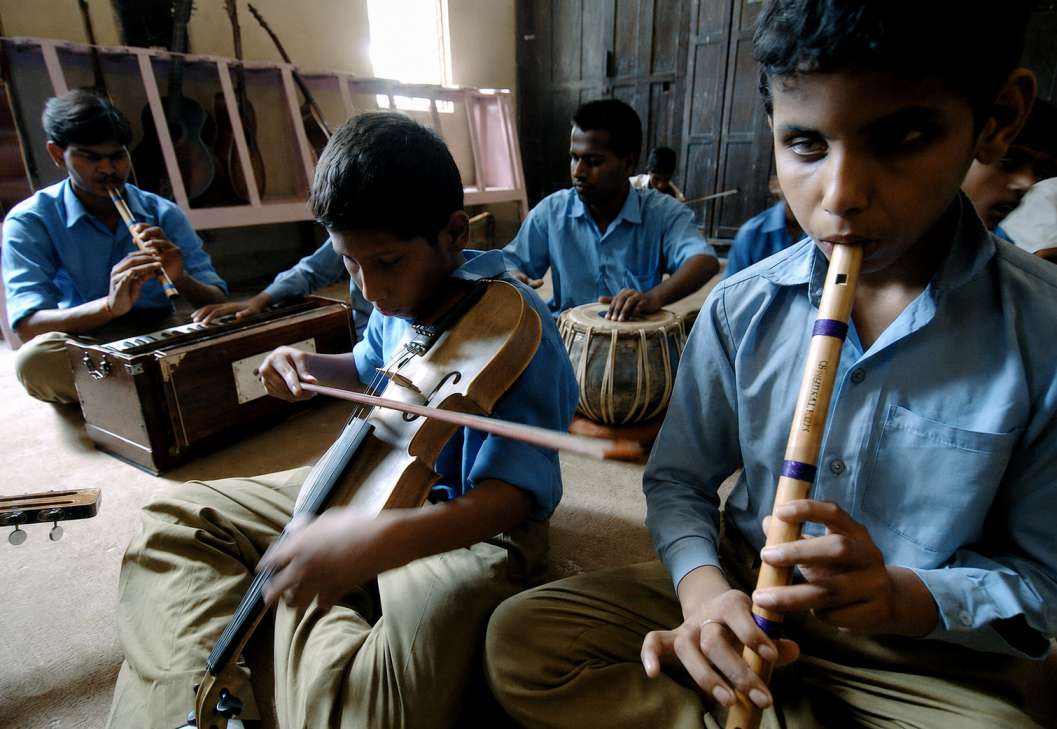 Music Teaching Session for Visually Impaired Children
